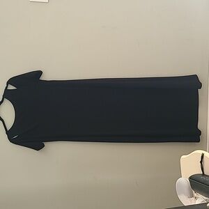 Chico Black Dress With Slit And Cutout Shoulders Size 1